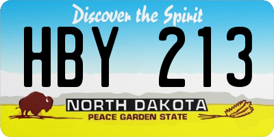 ND license plate HBY213