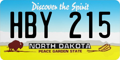 ND license plate HBY215