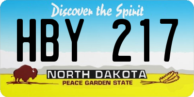 ND license plate HBY217