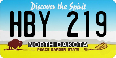 ND license plate HBY219