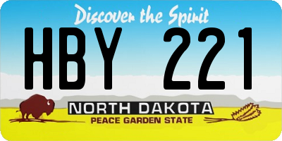 ND license plate HBY221