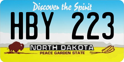 ND license plate HBY223