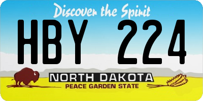 ND license plate HBY224