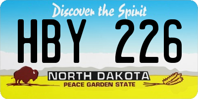 ND license plate HBY226