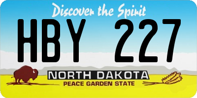 ND license plate HBY227