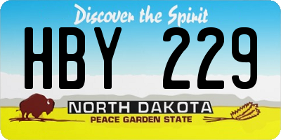 ND license plate HBY229