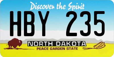 ND license plate HBY235