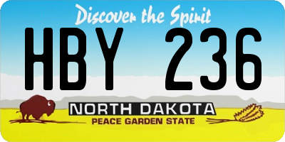 ND license plate HBY236