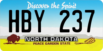 ND license plate HBY237