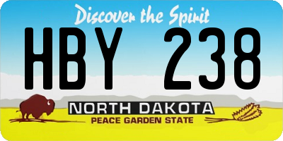 ND license plate HBY238