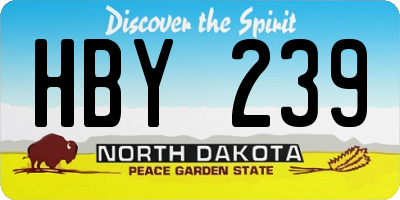 ND license plate HBY239