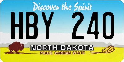 ND license plate HBY240