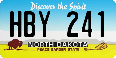 ND license plate HBY241