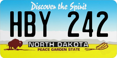 ND license plate HBY242