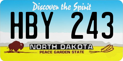 ND license plate HBY243