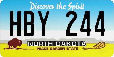 ND license plate HBY244