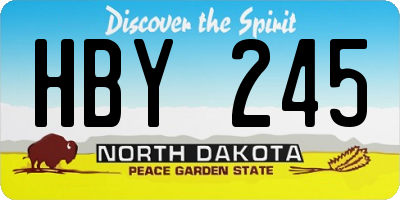 ND license plate HBY245