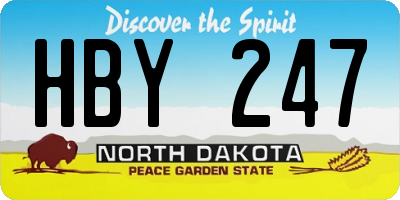 ND license plate HBY247