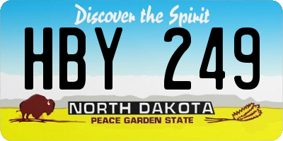 ND license plate HBY249