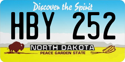 ND license plate HBY252