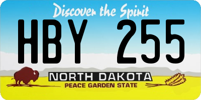 ND license plate HBY255