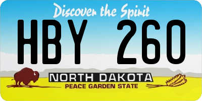 ND license plate HBY260