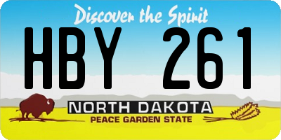 ND license plate HBY261