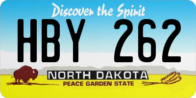 ND license plate HBY262