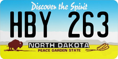 ND license plate HBY263