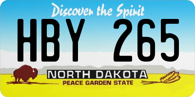 ND license plate HBY265