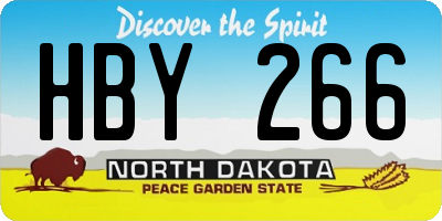 ND license plate HBY266