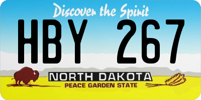 ND license plate HBY267