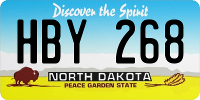 ND license plate HBY268