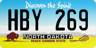 ND license plate HBY269