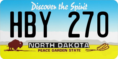 ND license plate HBY270