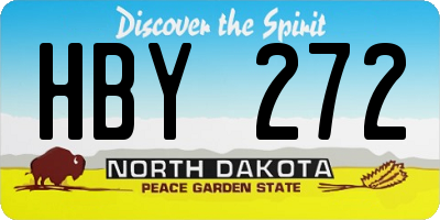 ND license plate HBY272