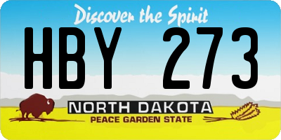 ND license plate HBY273