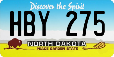 ND license plate HBY275