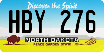 ND license plate HBY276