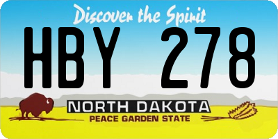 ND license plate HBY278