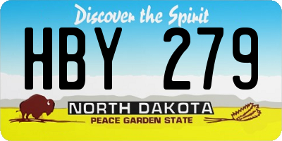 ND license plate HBY279