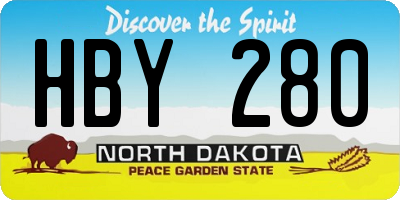 ND license plate HBY280