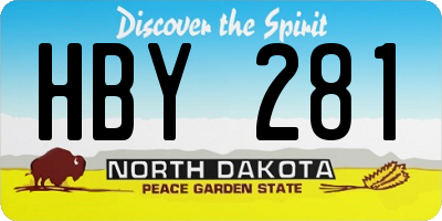 ND license plate HBY281