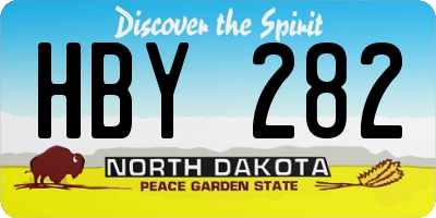 ND license plate HBY282