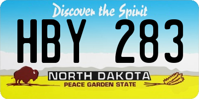 ND license plate HBY283