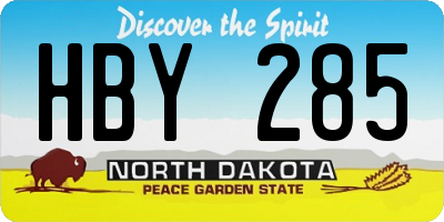 ND license plate HBY285