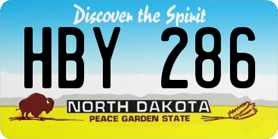 ND license plate HBY286