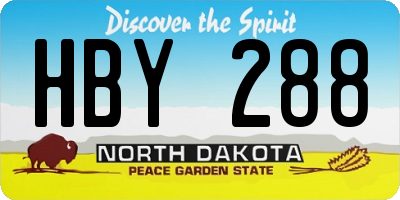 ND license plate HBY288