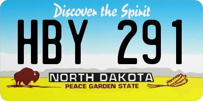 ND license plate HBY291