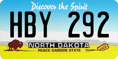 ND license plate HBY292